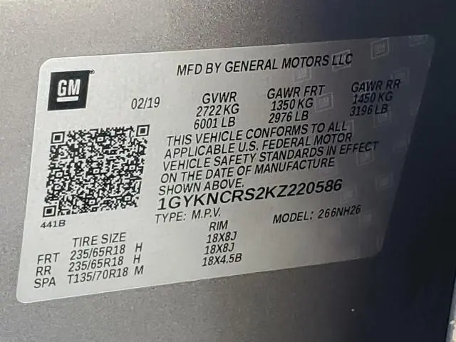 2019 CADILLAC XT5 LUXURY  