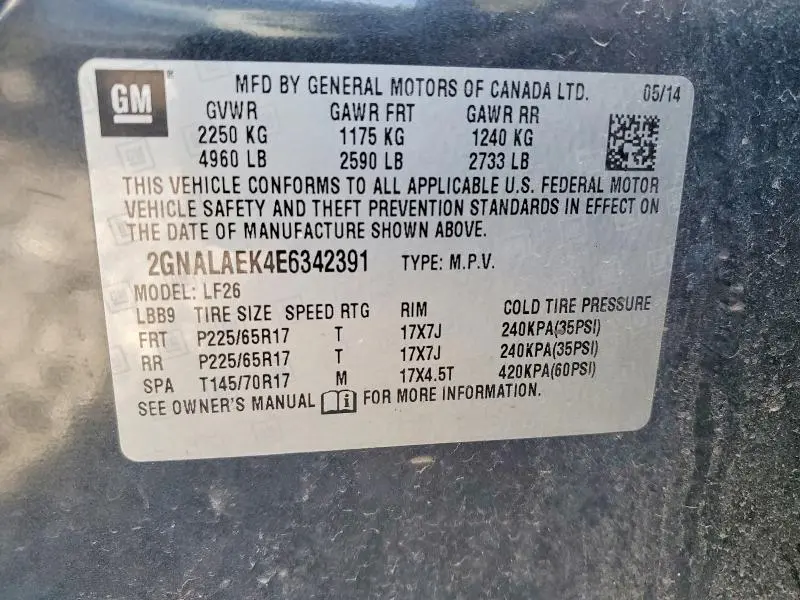 2014 CHEVROLET EQUINOX LS  