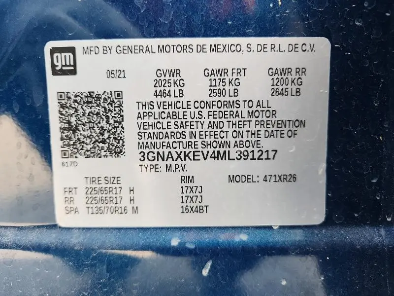2021 CHEVROLET EQUINOX LT  