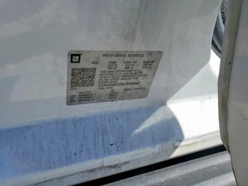 2019 CHEVROLET TAHOE K1500 LT  