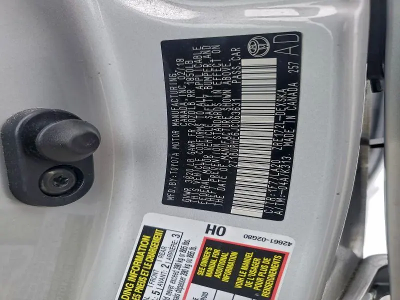 2018 TOYOTA COROLLA L  