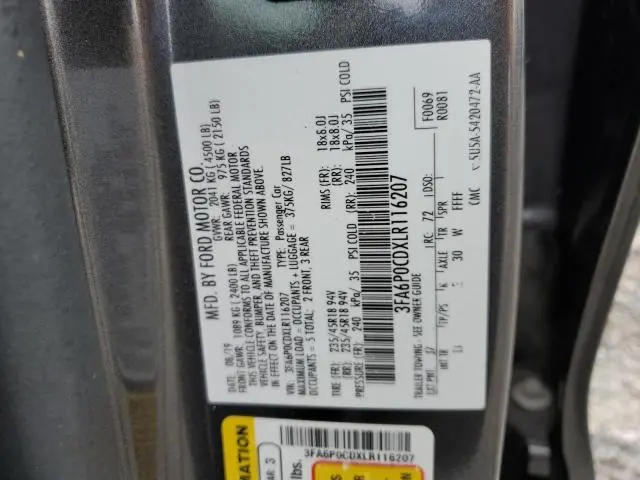 2020 FORD FUSION SEL  