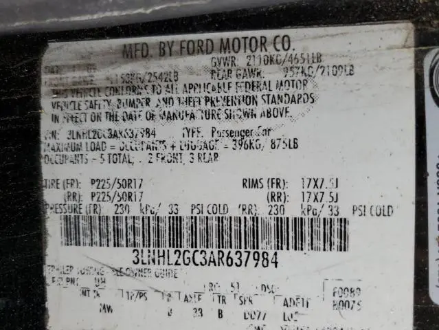 2010 LINCOLN MKZ   