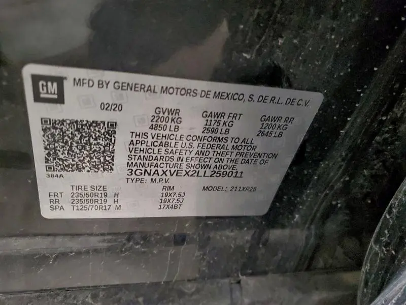 2020 CHEVROLET EQUINOX LT  