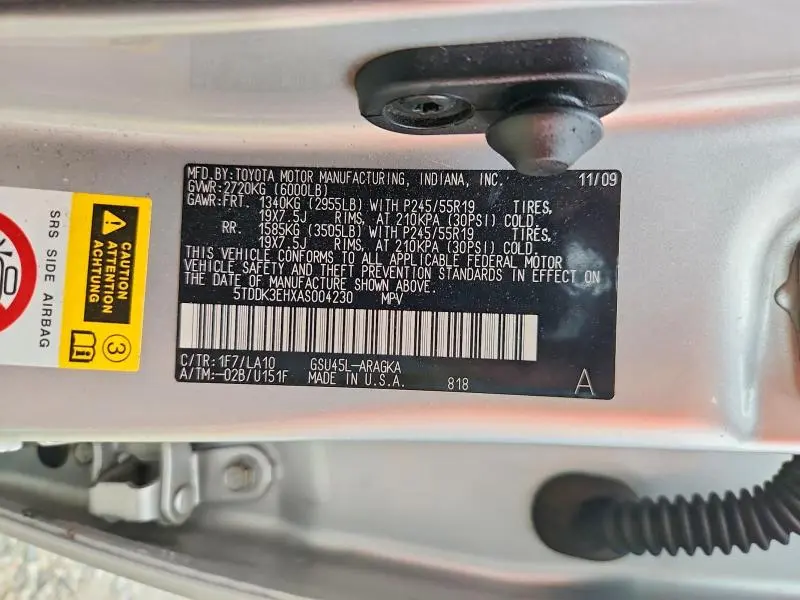 2010 TOYOTA HIGHLANDER LIMITED  