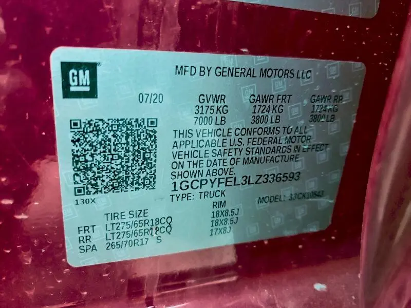 2020 CHEVROLET SILVERADO K1500 LT TRAIL BOSS  