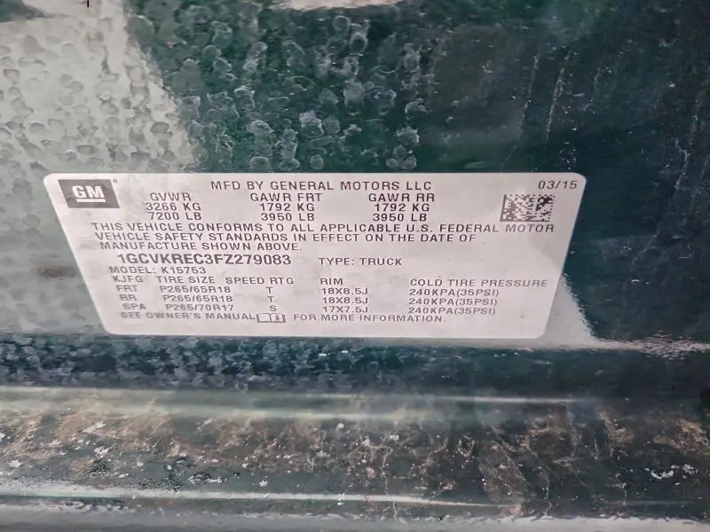 2015 CHEVROLET SILVERADO K1500 LT  