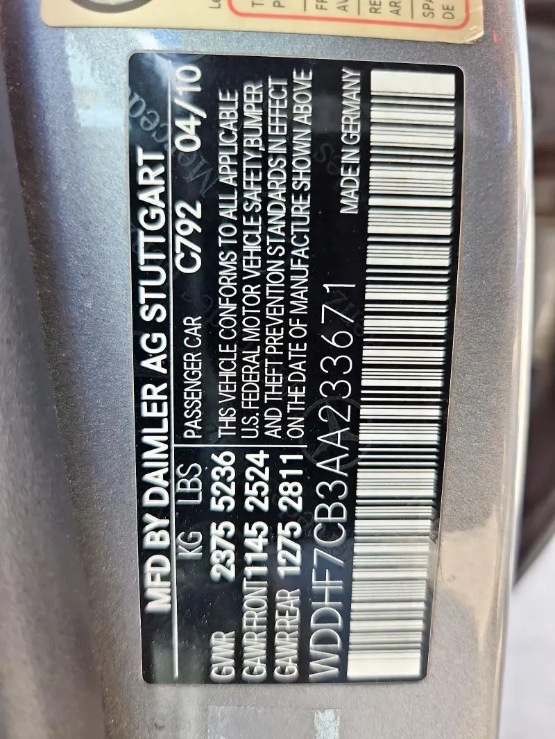 2010 MERCEDES-BENZ E 550  