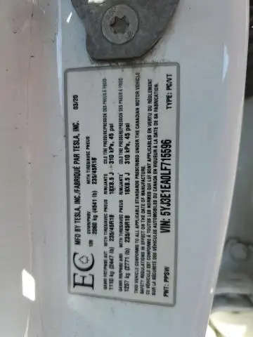 2020 TESLA MODEL 3   