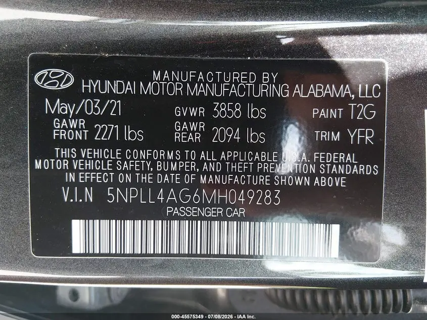 2021 HYUNDAI ELANTRA SE