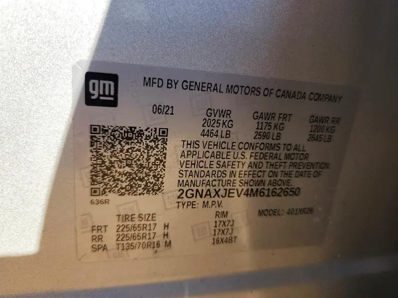 2021 CHEVROLET EQUINOX LT  