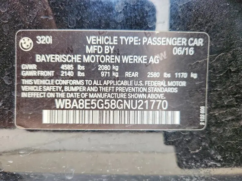 2016 BMW 320 XI  