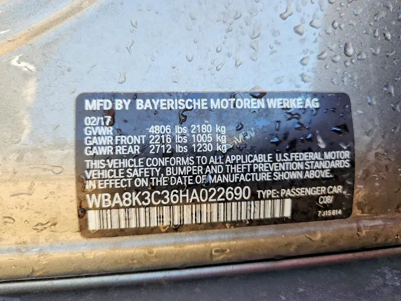 2017 BMW 330 XI  