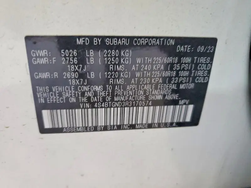 2024 SUBARU OUTBACK LIMITED XT  