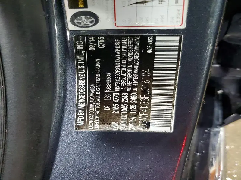 2015 MERCEDES-BENZ C 300 4MATIC  