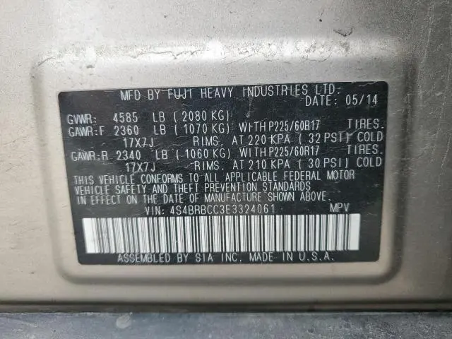 2014 SUBARU OUTBACK 2.5I PREMIUM  