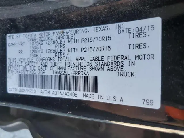 2015 TOYOTA TACOMA DOUBLE CAB  