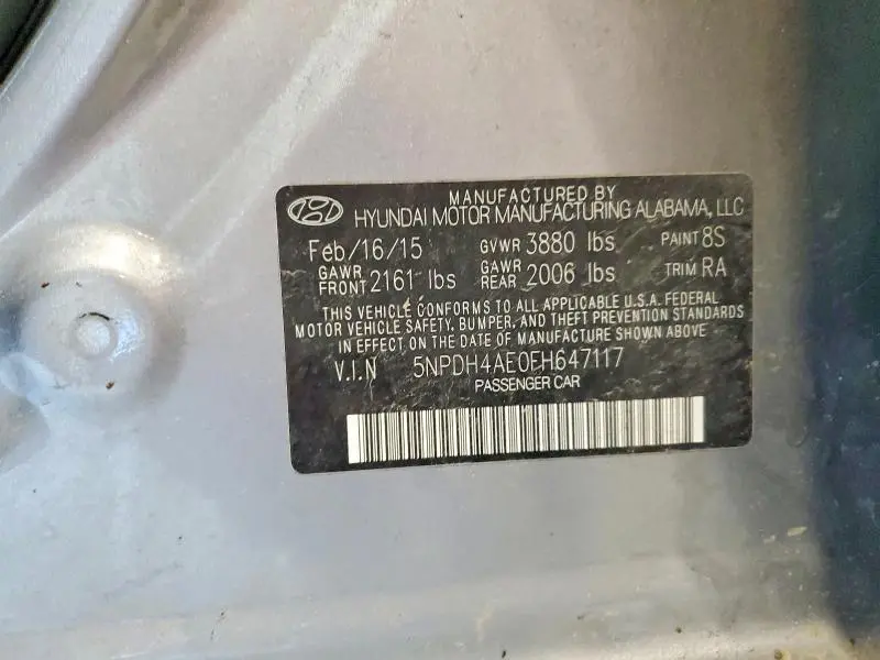 2015 HYUNDAI ELANTRA SE  