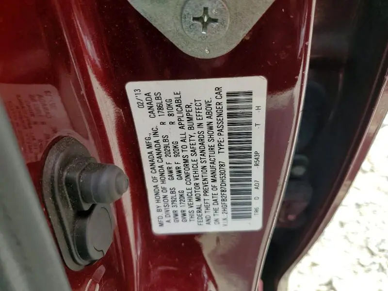 2013 HONDA CIVIC EX  
