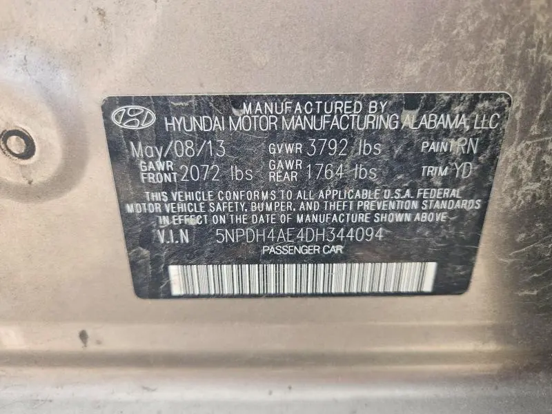2013 HYUNDAI ELANTRA GLS  