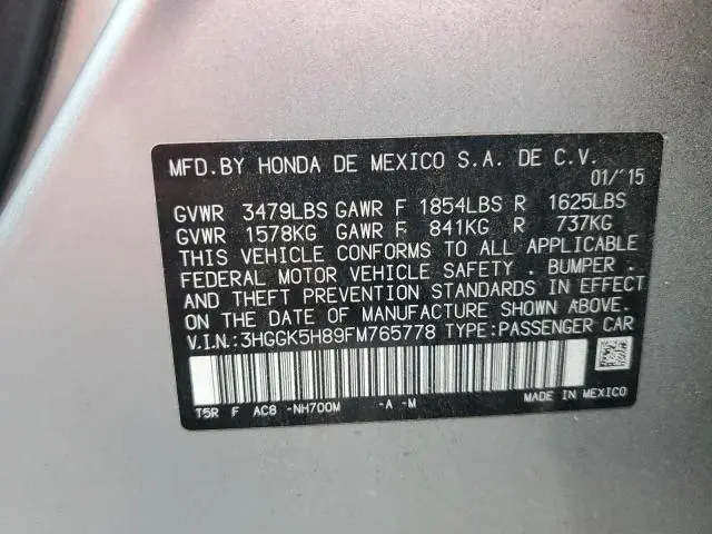 2015 HONDA FIT EX  