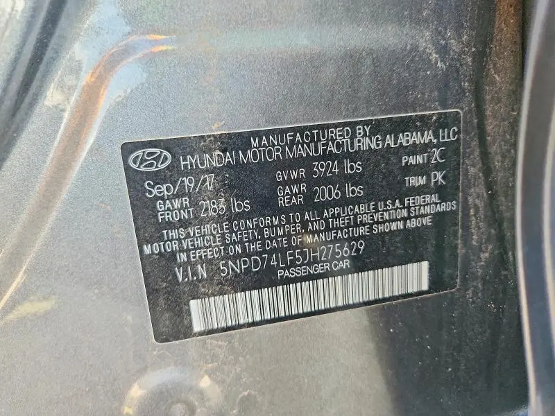 2018 HYUNDAI ELANTRA SE  