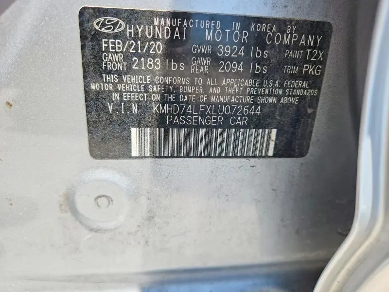 2020 HYUNDAI ELANTRA SE  