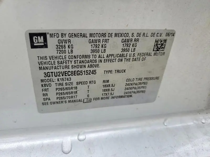 2014 GMC SIERRA K1500 SLT  