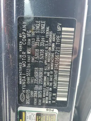 2017 HYUNDAI SANTA FE SE  