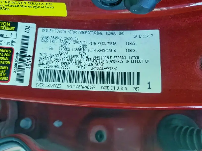 2017 TOYOTA TACOMA DOUBLE CAB  