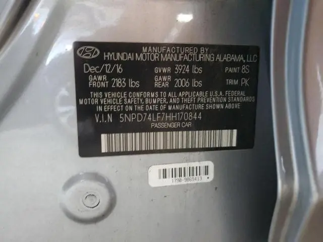 2017 HYUNDAI ELANTRA SE  