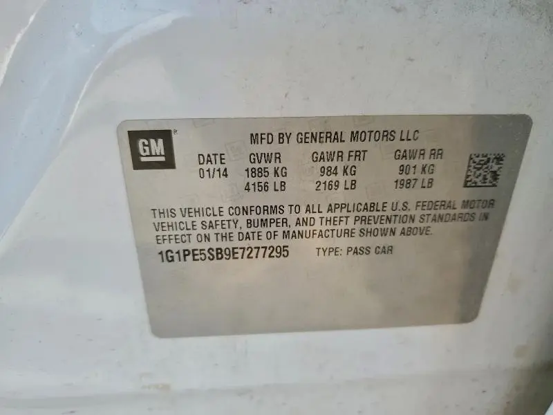 2014 CHEVROLET CRUZE LT  