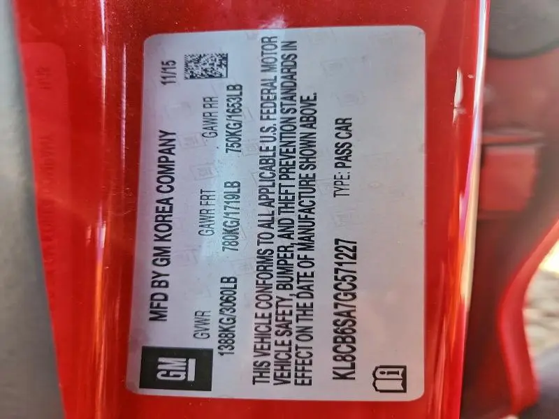 2016 CHEVROLET SPARK LS  