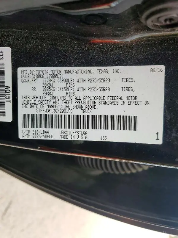 2016 TOYOTA TUNDRA CREWMAX LIMITED  