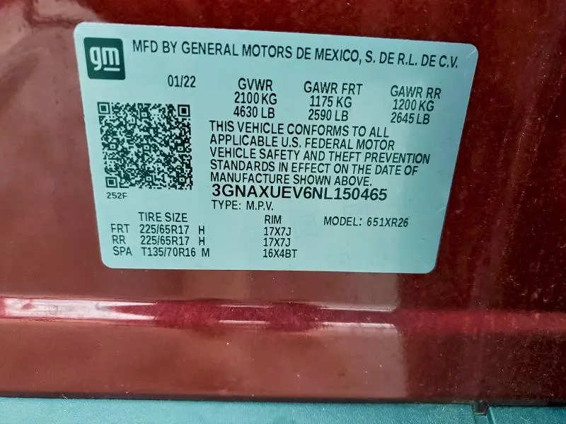 2022 CHEVROLET EQUINOX LT  