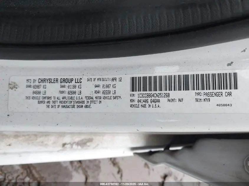 2012 CHRYSLER 200 TOURING