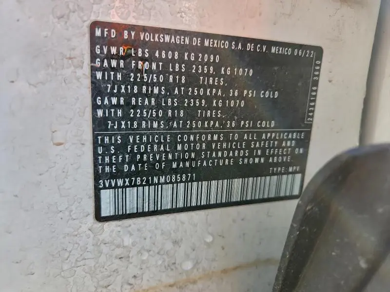 2022 VOLKSWAGEN TAOS SE  