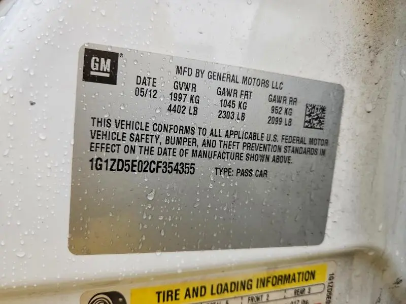 2012 CHEVROLET MALIBU 2LT  