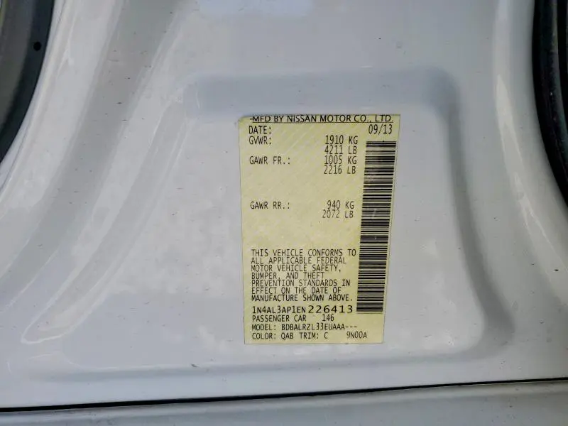2014 NISSAN ALTIMA   