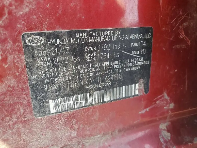 2013 HYUNDAI ELANTRA GLS  