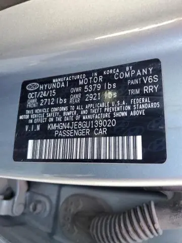 2016 HYUNDAI GENESIS 3.8L  