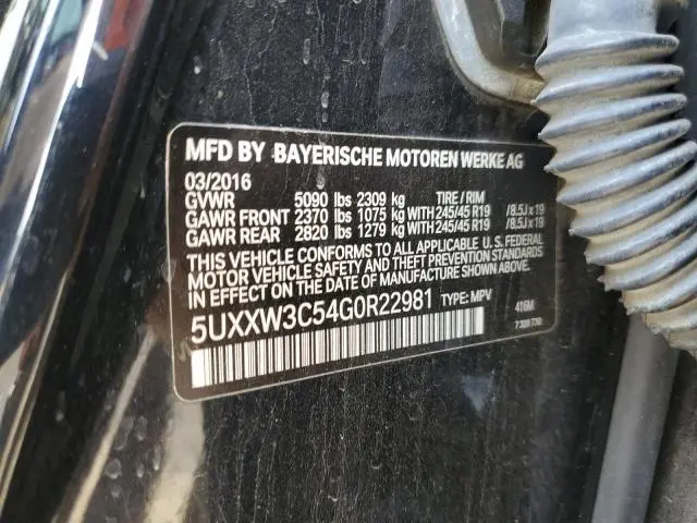 2016 BMW X4 XDRIVE28I  