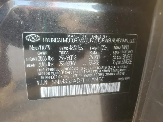 2020 HYUNDAI SANTA FE LIMITED  