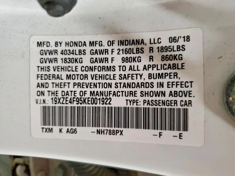 2019 HONDA INSIGHT TOURING  