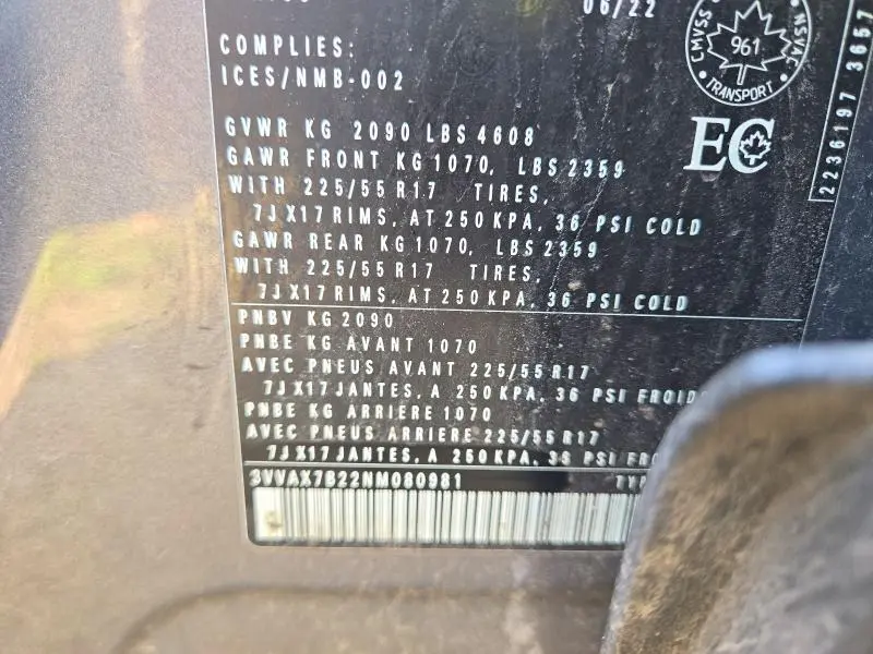 2022 VOLKSWAGEN TAOS S  