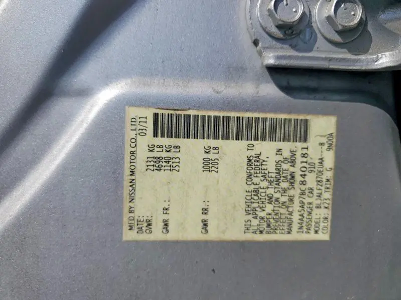 2011 NISSAN MAXIMA 3.5 S  