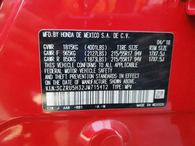 2018 HONDA HR-V LX  