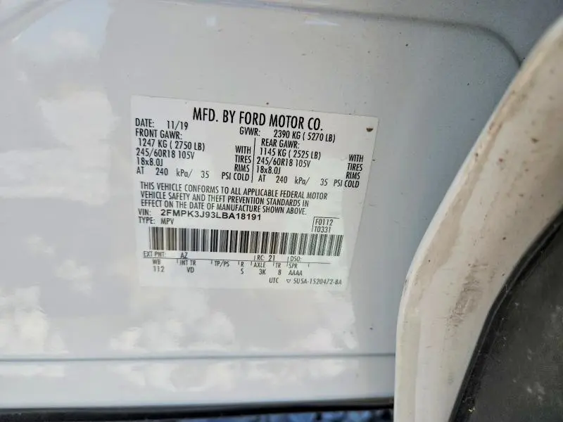 2020 FORD EDGE SEL  