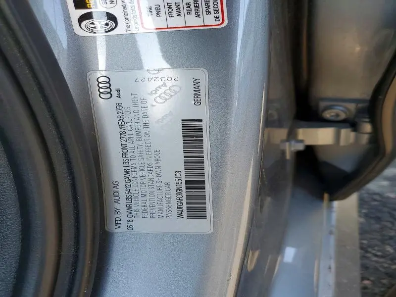 2016 AUDI A6 PREMIUM PLUS  