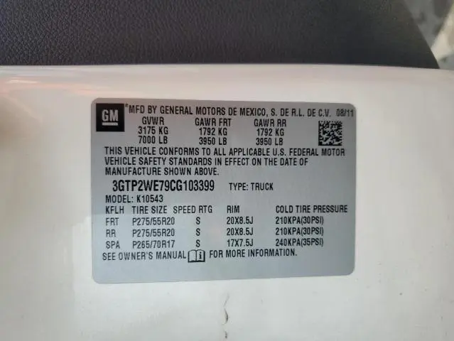 2012 GMC SIERRA K1500 SLT  